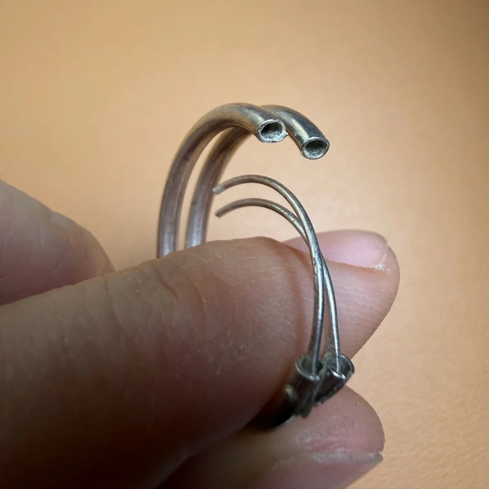 Vintage Silver Toned Hoop Earrings